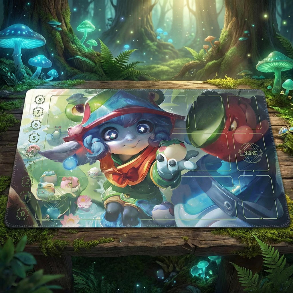 Lulu Monster Tamer League of Legends Riftbound Playmat | Trading Card Game Pad | LOL Desk Mat | 24" x 14" inches Stitched Edges