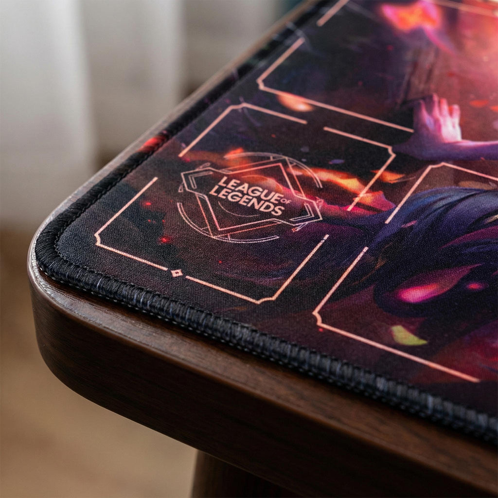 Ahri Spirit Blossom League of Legends Riftbound Playmat | Trading Card Game Pad | LOL Desk Mat | 24" x 14" inches Stitched Edges