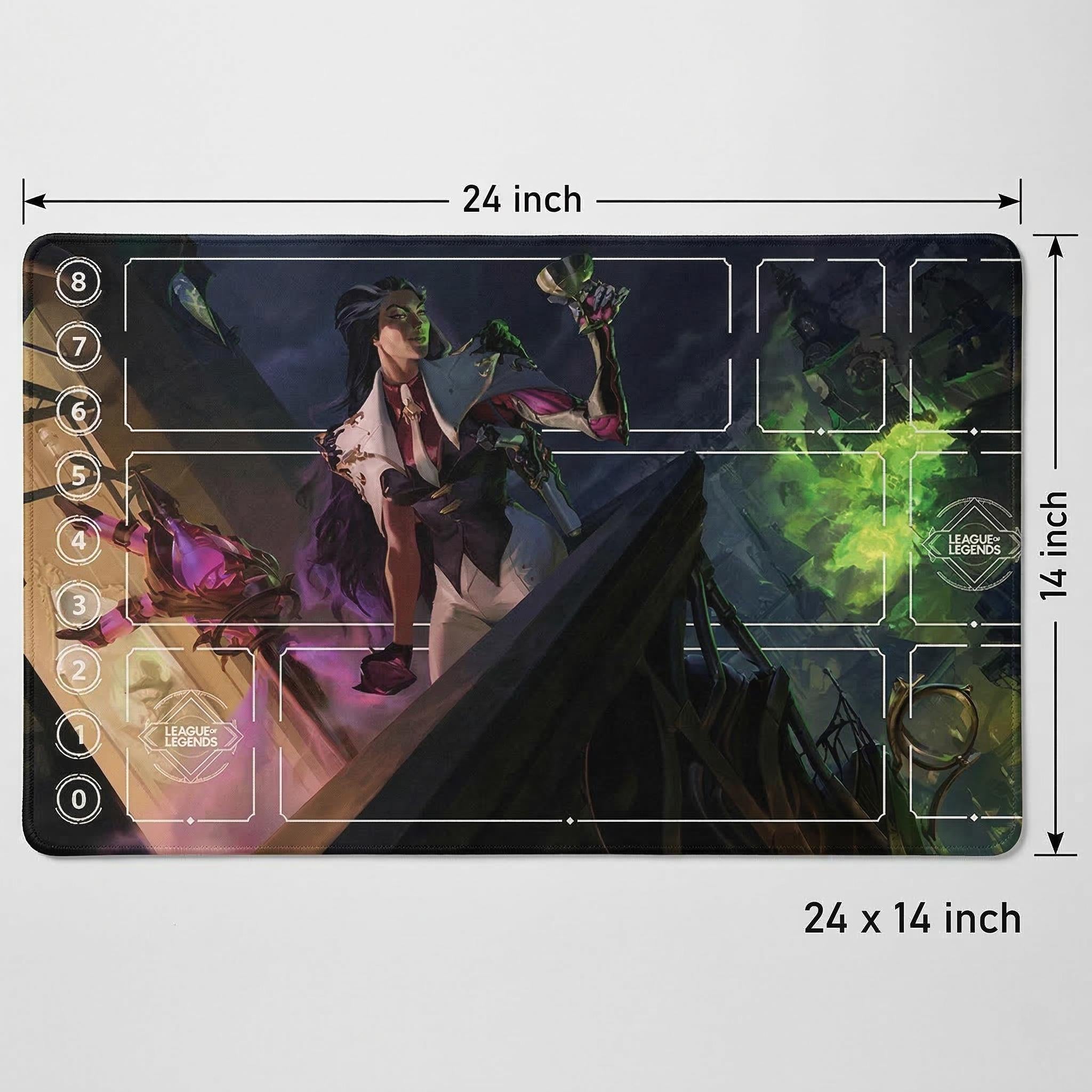 Renata Glasc League of Legends Riftbound Playmat | Trading Card Game Pad | LOL Desk Mat | 24" x 14" inches Stitched Edges