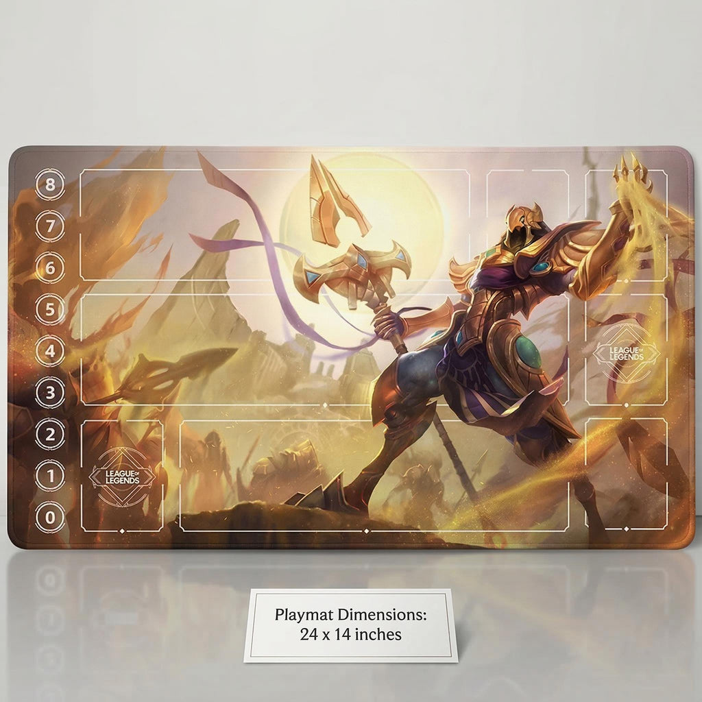 Azir League of Legends Riftbound Playmat | Trading Card Game Pad | LOL Desk Mat | 24" x 14" inches Stitched Edges