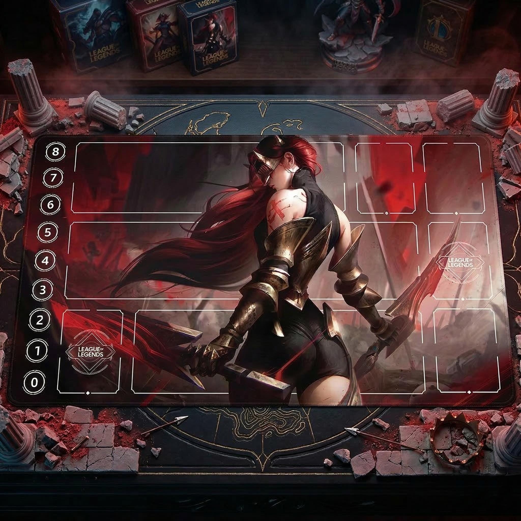 Katarina League of Legends Riftbound Playmat | Trading Card Game Play Pad | LOL Desk Mat | 600x350x2mm Stitched Edges