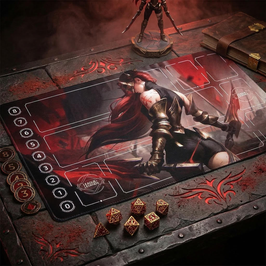 Katarina League of Legends Riftbound Playmat | Trading Card Game Play Pad | LOL Desk Mat | 600x350x2mm Stitched Edges
