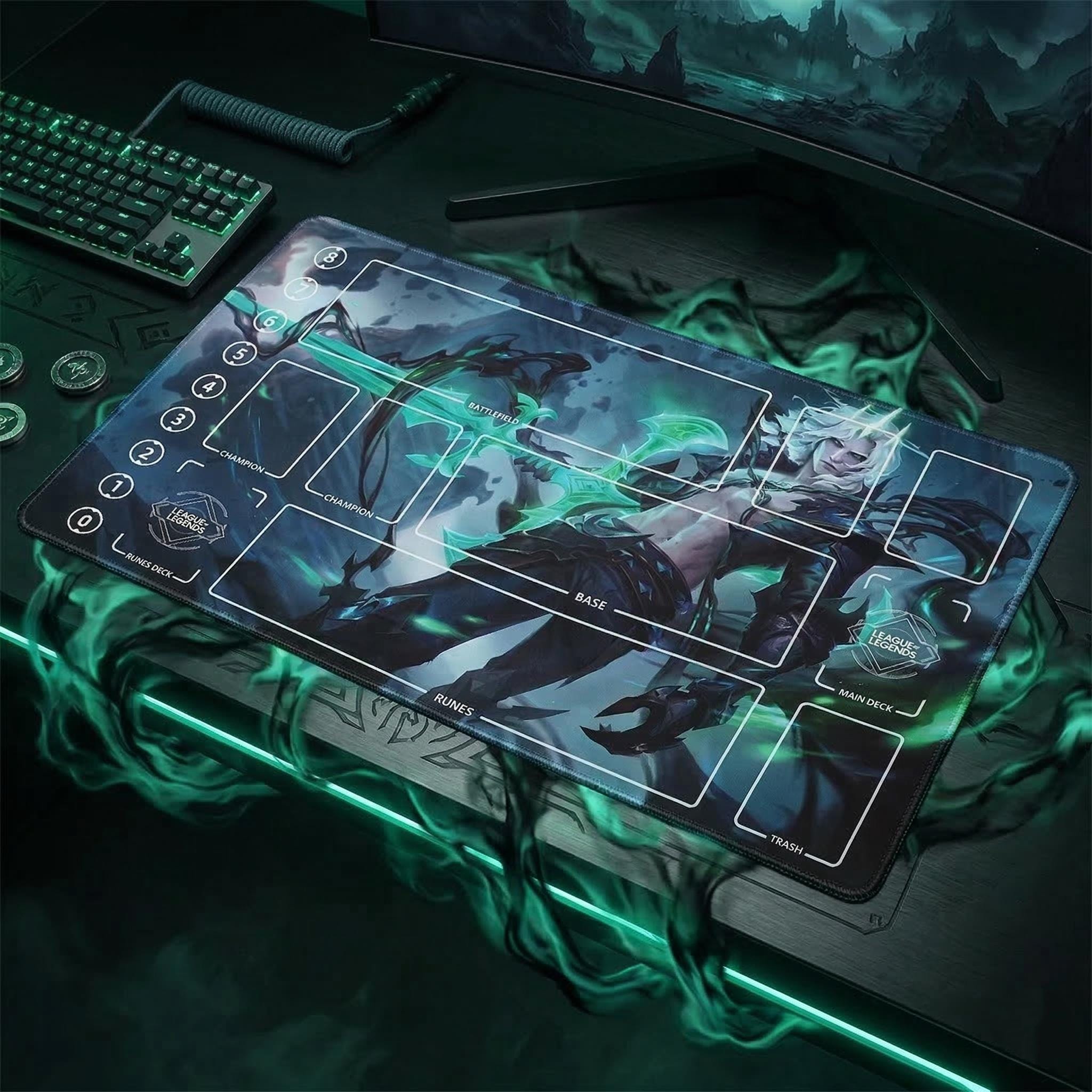 Viego League of Legends Riftbound Playmat | Trading Card Game Play Pad | LOL Desk Mat | 600x350x2mm Stitched Edges