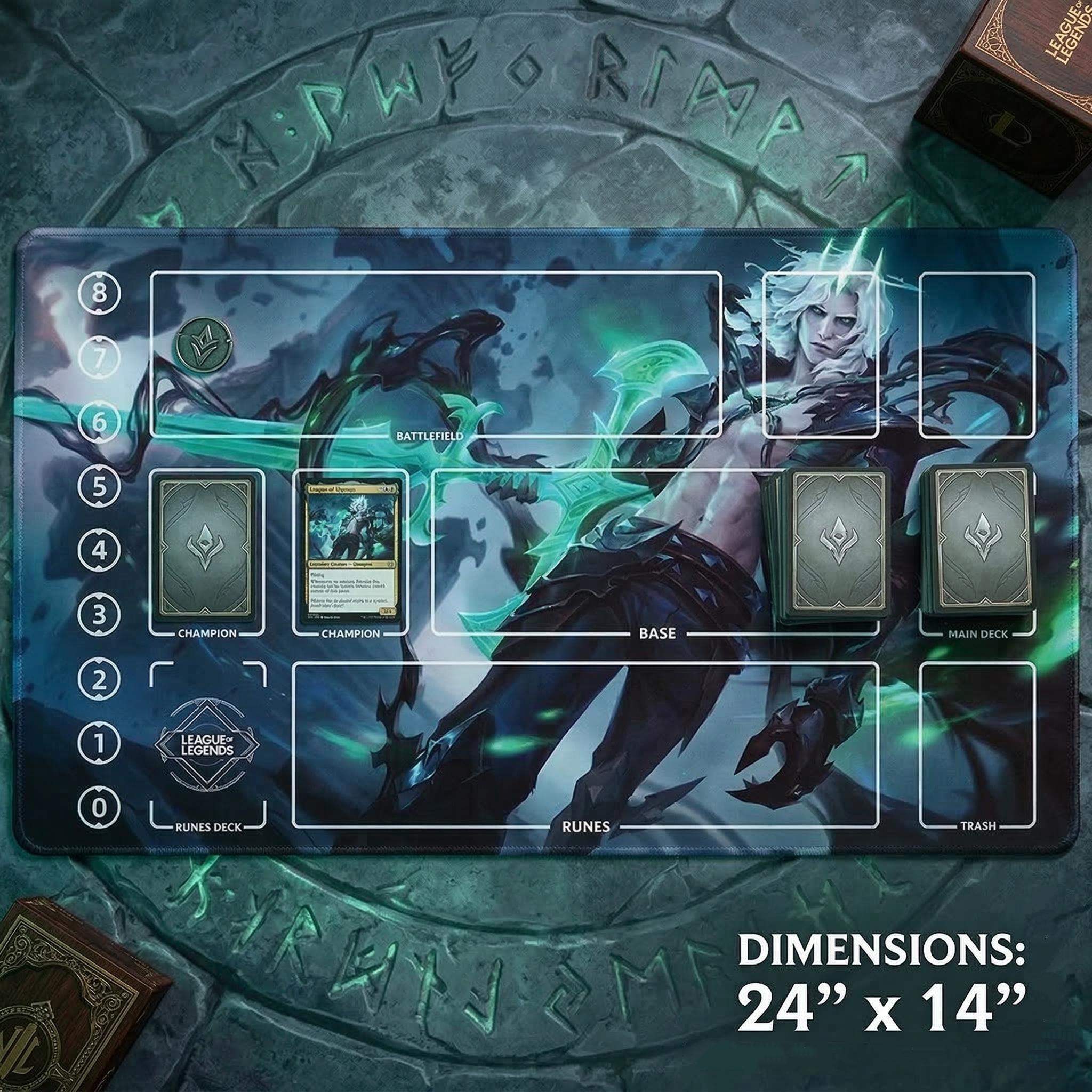 Viego League of Legends Riftbound Playmat | Trading Card Game Play Pad | LOL Desk Mat | 600x350x2mm Stitched Edges