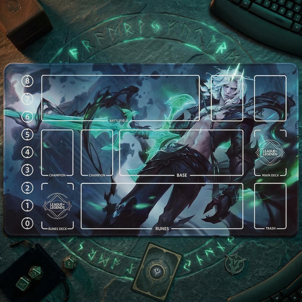 Viego League of Legends Riftbound Playmat | Trading Card Game Play Pad | LOL Desk Mat | 600x350x2mm Stitched Edges