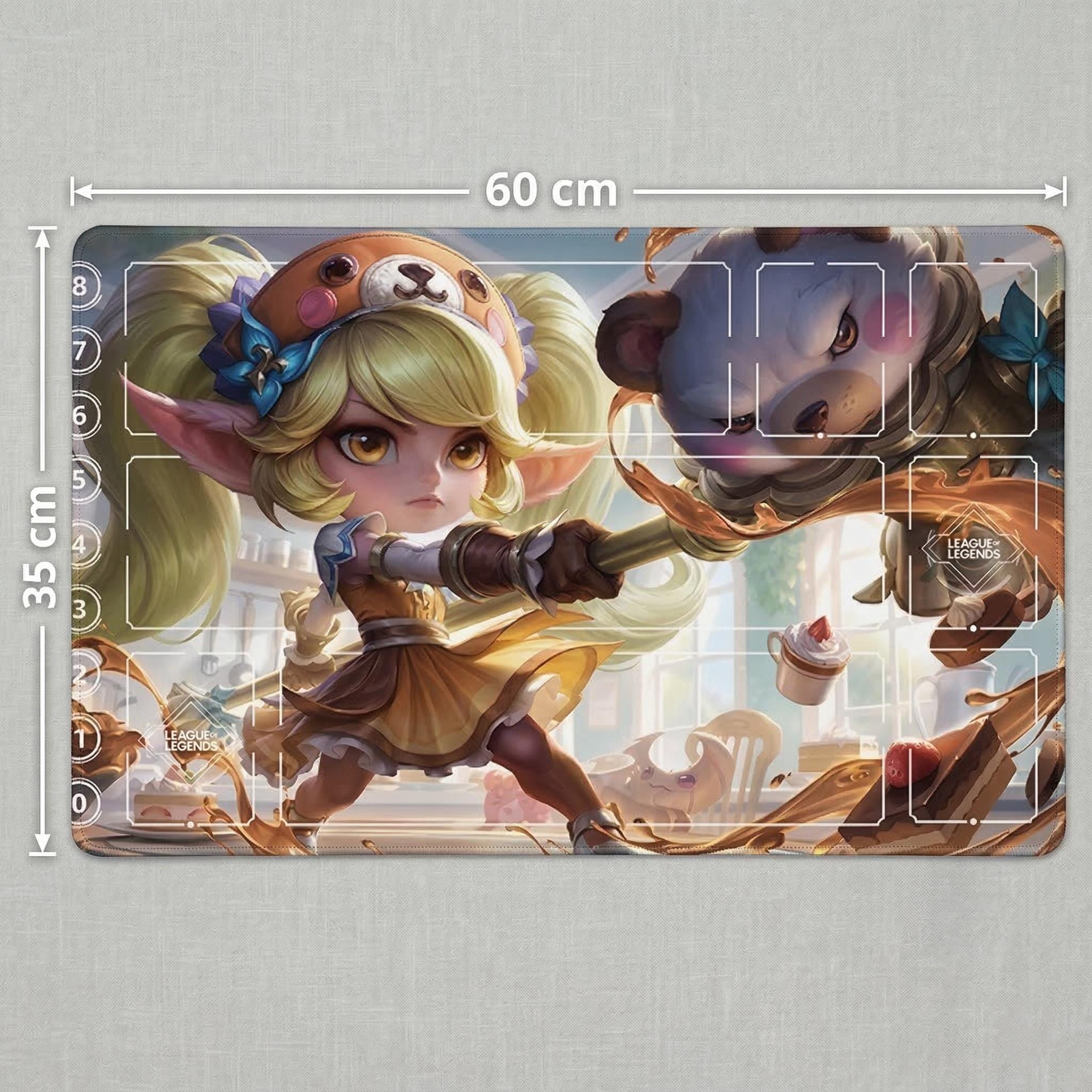 Poppy League of Legends Riftbound Playmat | Trading Card Game Play Pad | LOL Desk Mat | 600x350x2mm Stitched Edges