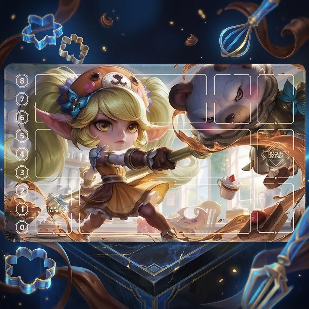 Poppy League of Legends Riftbound Playmat | Trading Card Game Play Pad | LOL Desk Mat | 600x350x2mm Stitched Edges