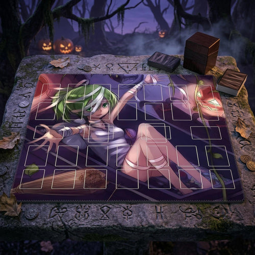 Cursed Bamboo Mitsu Two Player Yu-Gi-Oh! Playmat | 2 Player YGO Battle Mat | Double Duel Layout | 24 x 24"