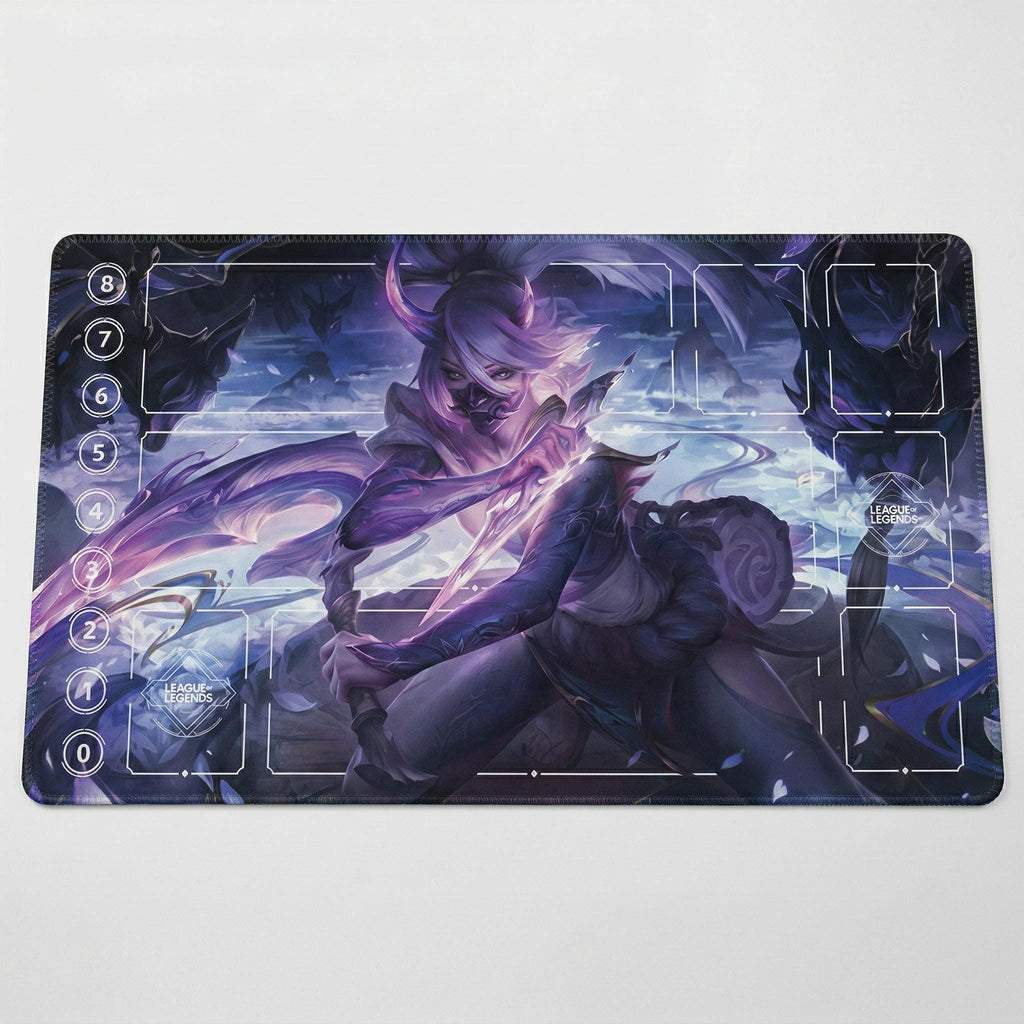 Akali Riftbound Playmat LOL - League of Legends Inspired Trading Card Game - 24" x 14" inches (600 x 350 mm) Stitched Edges