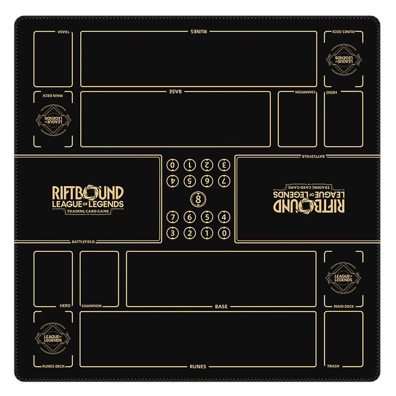 Two Players Riftbound Playmat - 1v1 League of Legends Duo Riftbound Trading Card Game Mat - Double Zones Battlefield 24" x 24" inches