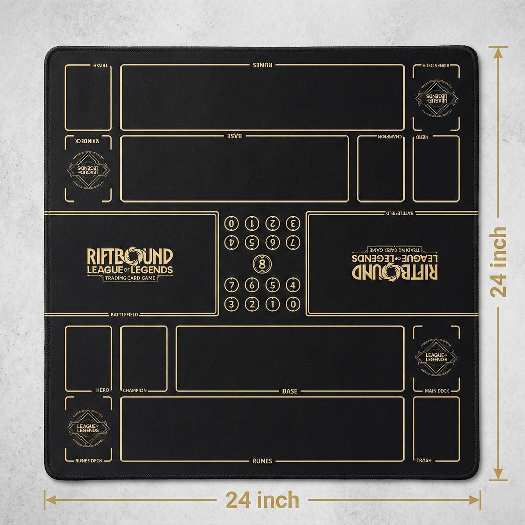 Riftbound LOL Playmat Two Players - League of Legends Trading Card Game - Duo Zones Battlefield 24" x 24" inches (60x60 cm)