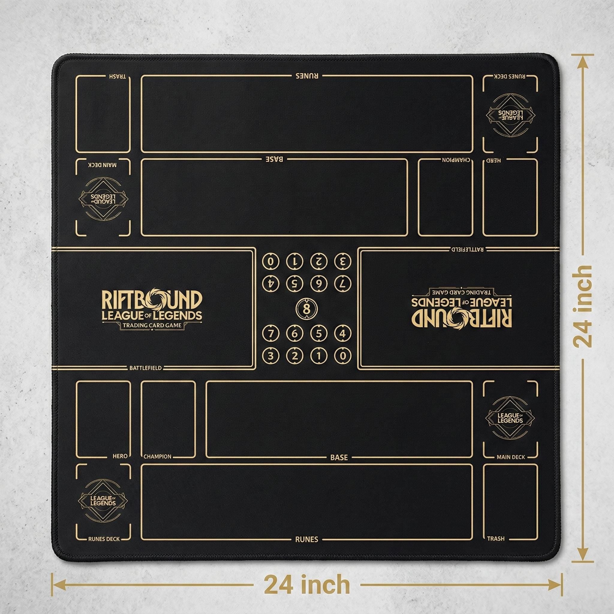 Riftbound LOL Playmat Two Players - League of Legends Trading Card Game - Duo Zones Battlefield 24" x 24" inches (60x60 cm)