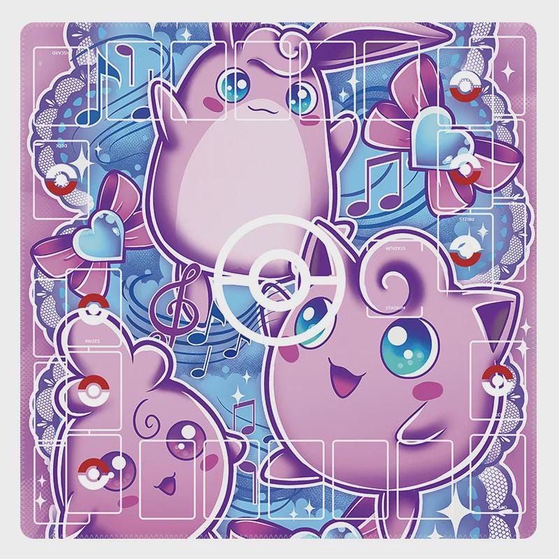 Jigglypuff Wigglytuff Igglybuff Pokemon Playmat | 2 Player Pokemon TCG Battle Mat | 24" x 24" in