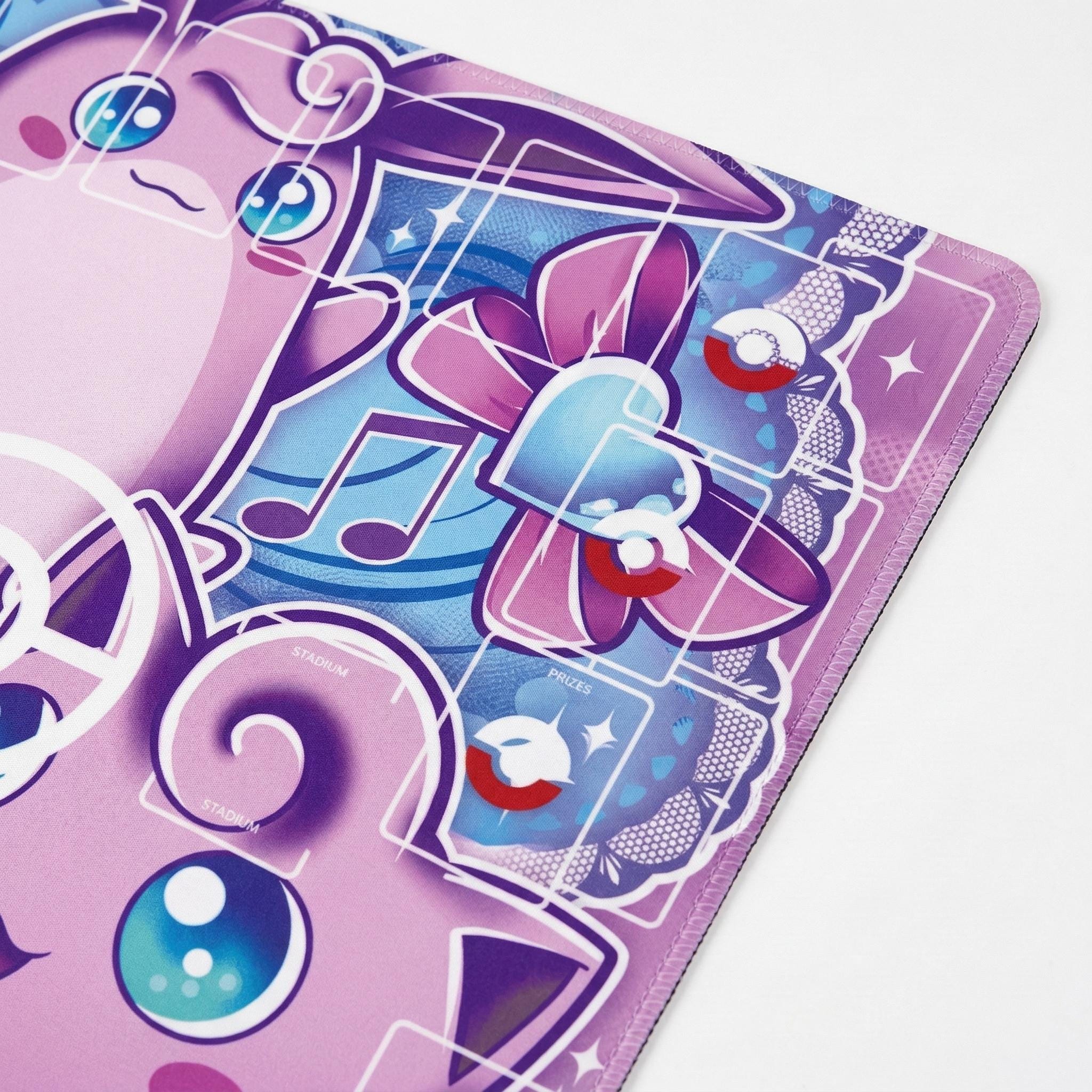 Jigglypuff Wigglytuff Igglybuff Pokemon Playmat | 2 Player Pokemon TCG Battle Mat | 24" x 24" in