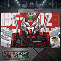 Gundam Astray MBF-P02 Playmat, Stitched Card Game Pad, 24x14 Rubber Desk Mat