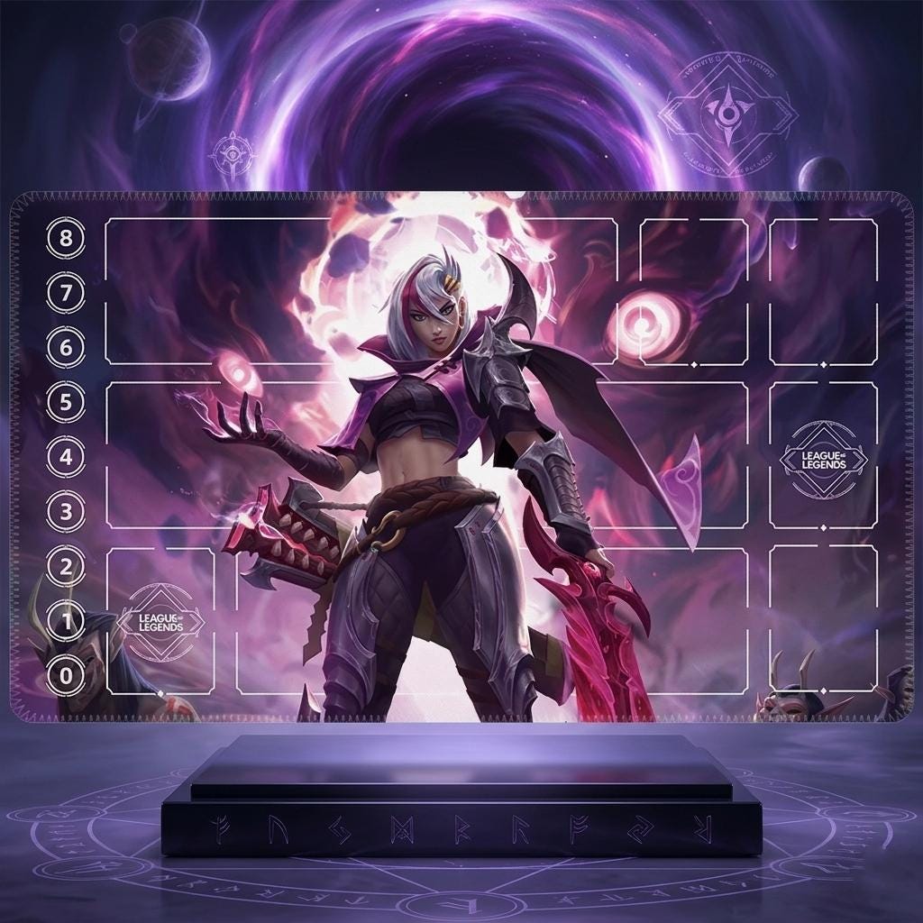 Briar Riftbound LOL Playmat - League of Legends Inspired Trading Card Game - 24" x 14" inches (600 x 350 x 2 mm) Stitched Edges