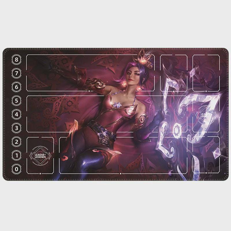 Seraphine Graceful Phoenix Riftbound LOL Playmat - League of Legends Trading Card Game - 24" x 14" inches Stitched Edges