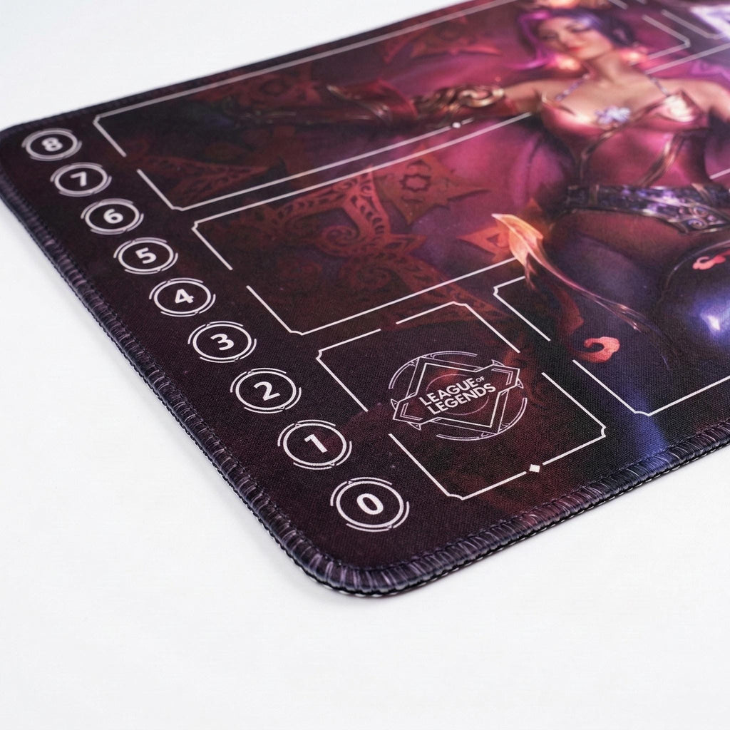 Seraphine Graceful Phoenix Riftbound LOL Playmat - League of Legends Trading Card Game - 24" x 14" inches Stitched Edges