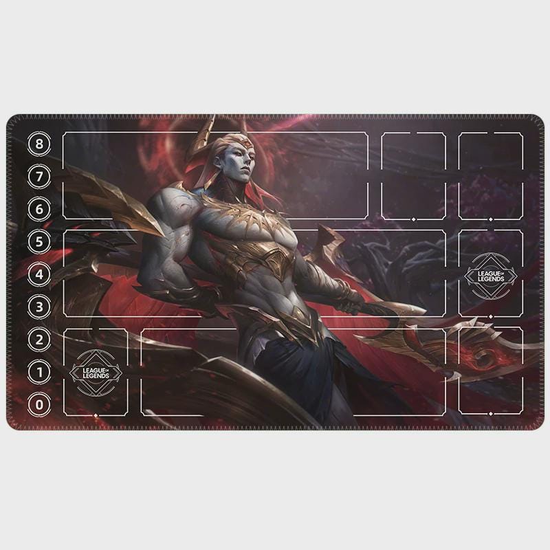 Zaheen League of Legends Riftbound Playmat | Trading Card Game Pad | LOL Desk Mat | 24" x 14" inches Stitched Edges