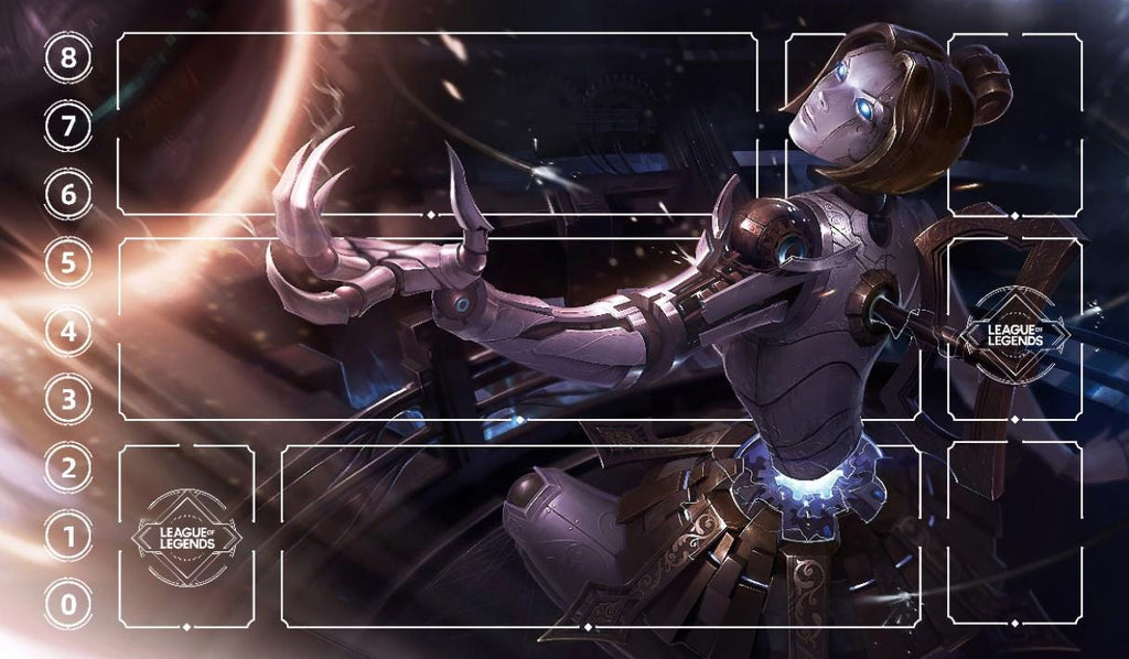 Orianna League of Legends Riftbound Playmat | Trading Card Game Pad | LOL Desk Mat | 24" x 14" inches Stitched Edges