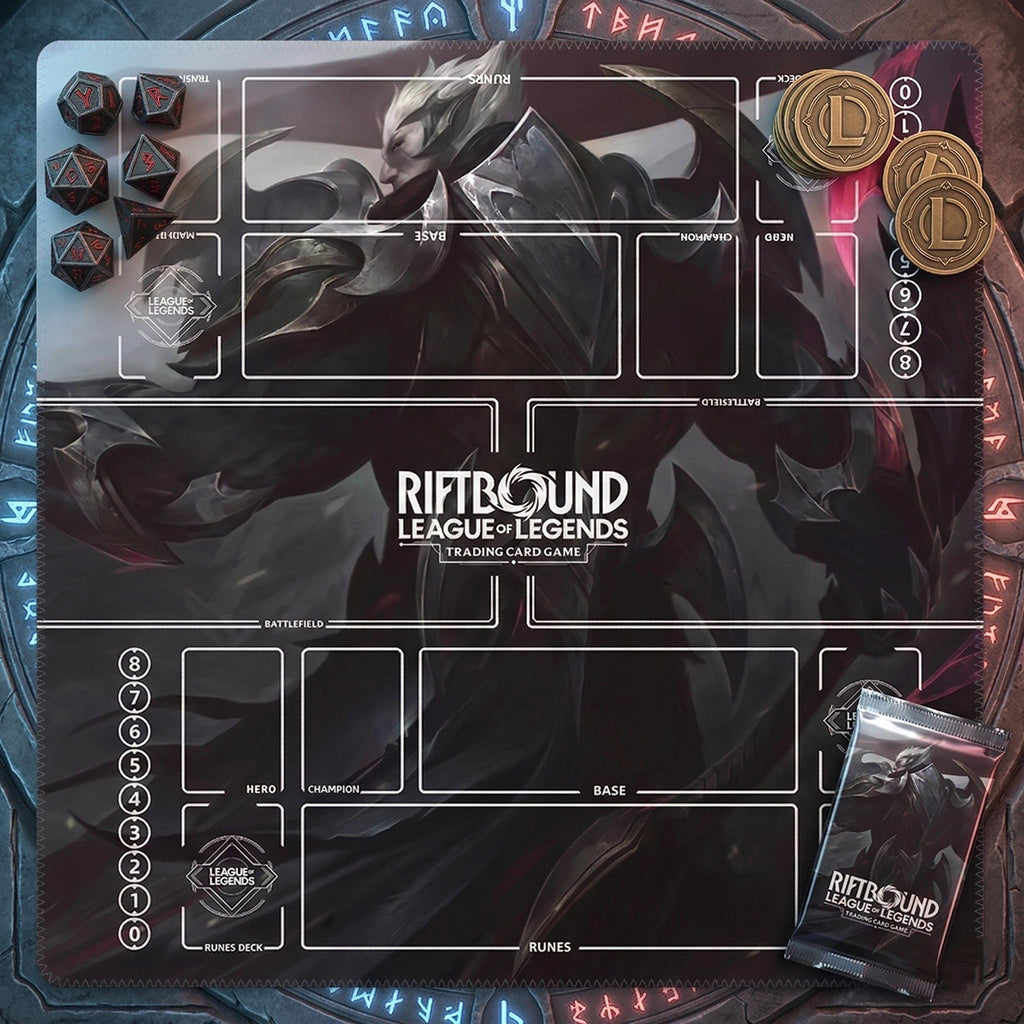 Darius Riftbound Playmat Two Players - Duo Zones League of Legends Battlefield 24" x 24" inches (60x60 cm) - TCG Playmat