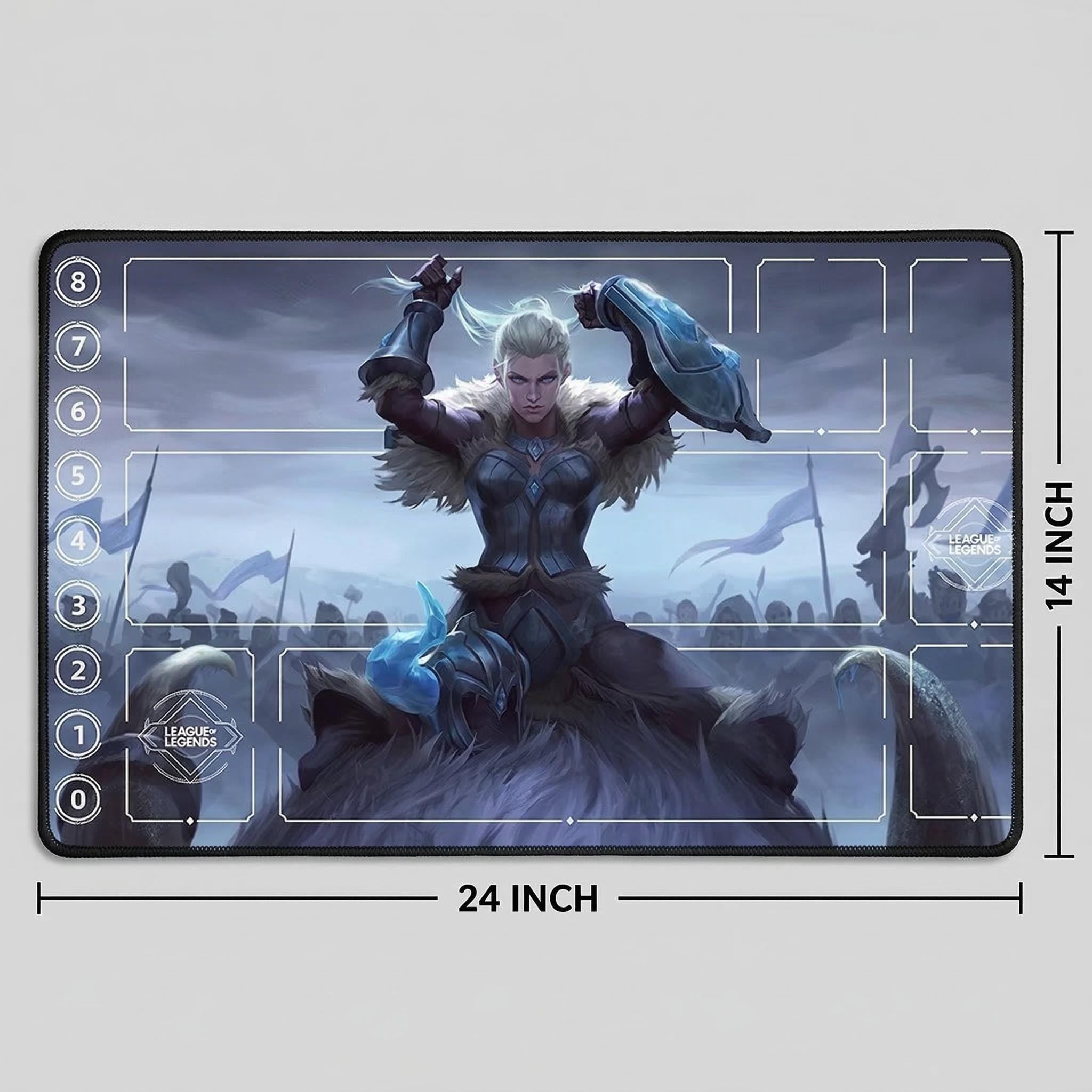Sejuani League of Legends Riftbound Playmat | Trading Card Game Pad | LOL Desk Mat | 24" x 14" inches Stitched Edges
