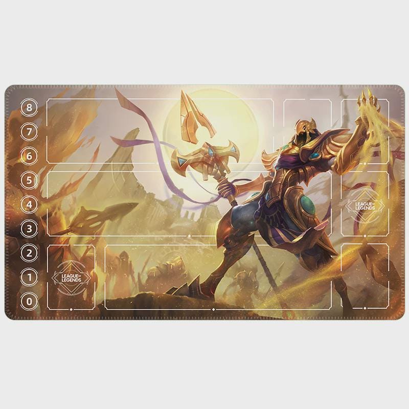 Azir League of Legends Riftbound Playmat | Trading Card Game Pad | LOL Desk Mat | 24" x 14" inches Stitched Edges