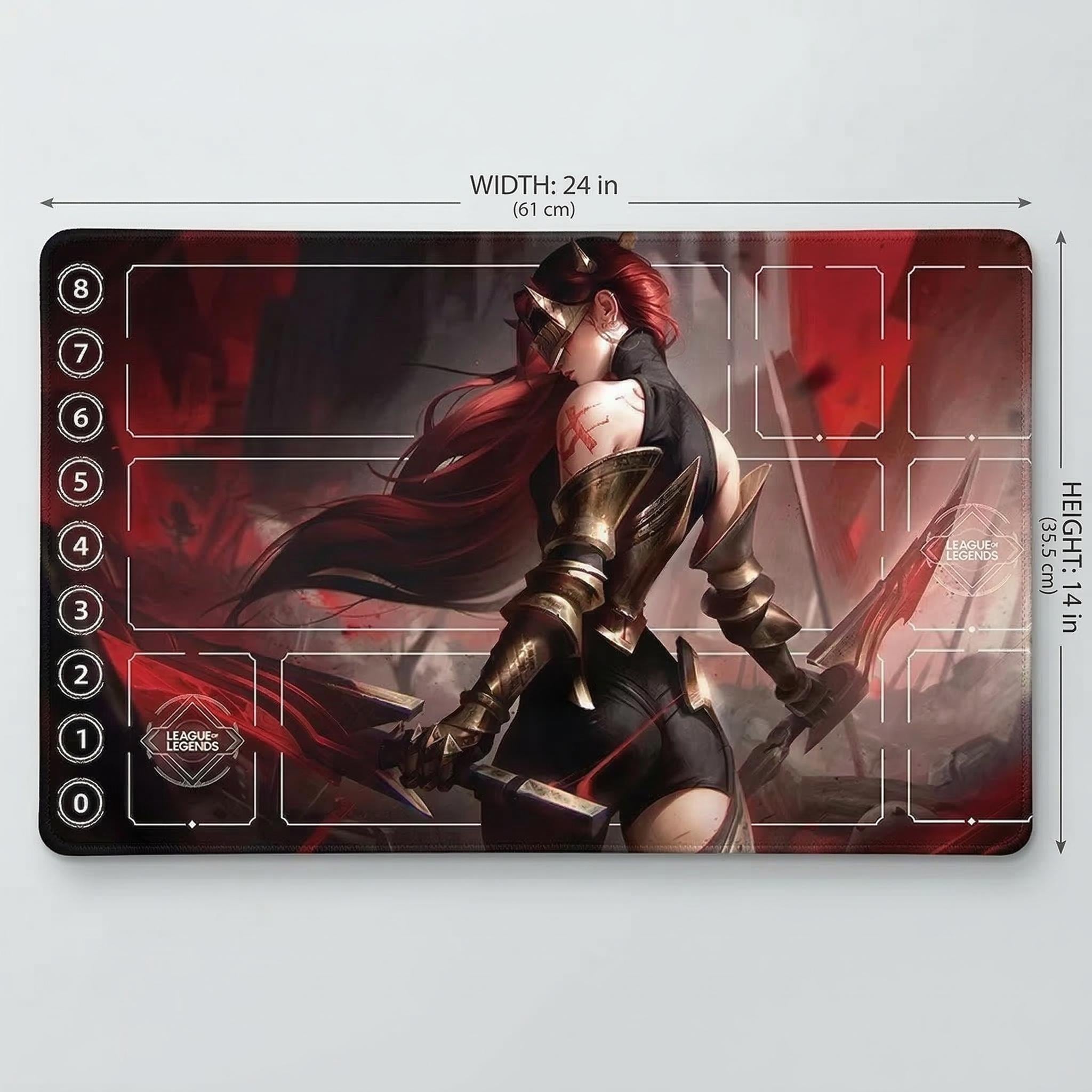 Katarina League of Legends Riftbound Playmat | Trading Card Game Play Pad | LOL Desk Mat | 600x350x2mm Stitched Edges