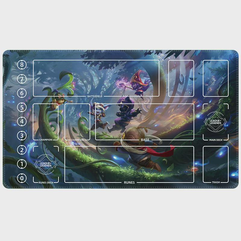 Yordle League of Legends Riftbound Playmat | Trading Card Game Pad | LOL Desk Mat | 24" x 14" inches Stitched Edges
