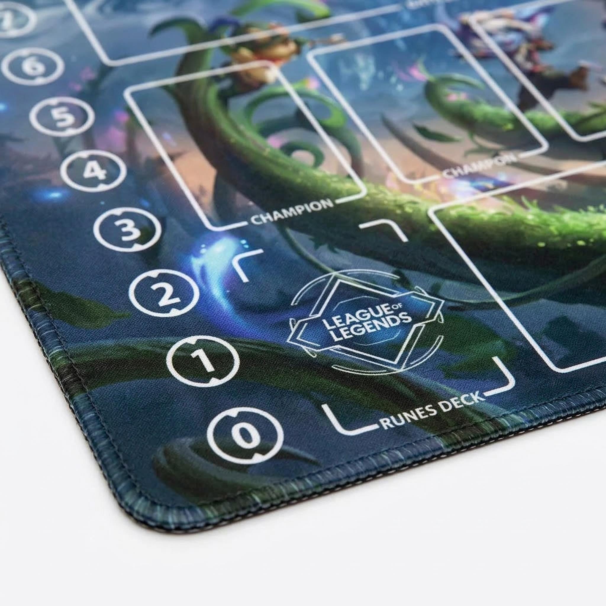 Yordle League of Legends Riftbound Playmat | Trading Card Game Pad | LOL Desk Mat | 24" x 14" inches Stitched Edges