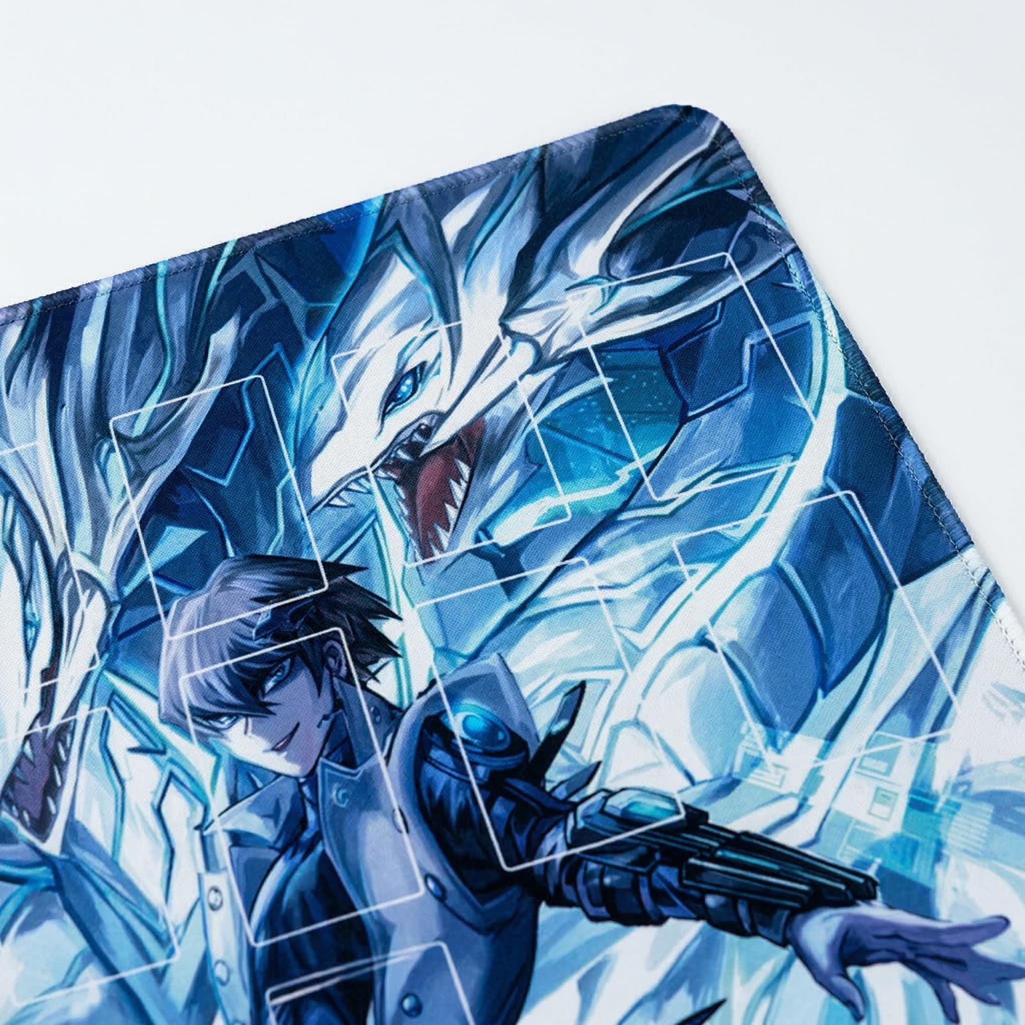 Seto Kaiba Dragon Two Player Yu-Gi-Oh! Playmat | 2 Player YGO Battle Mat | Double Duel Layout | 24 x 24"