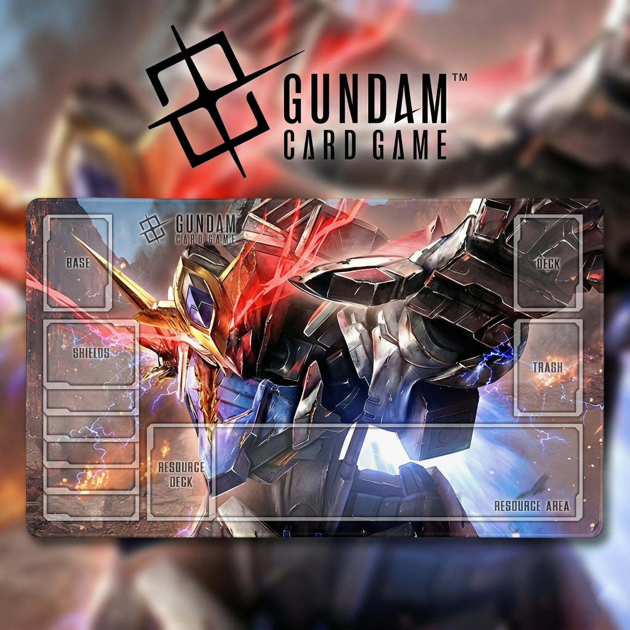Gundam Card Game Playmat Barbatos Lupus Rex TCG Play Mat with Zones - 24" x 14" inches (600 x 350 mm) - Trading Card Game