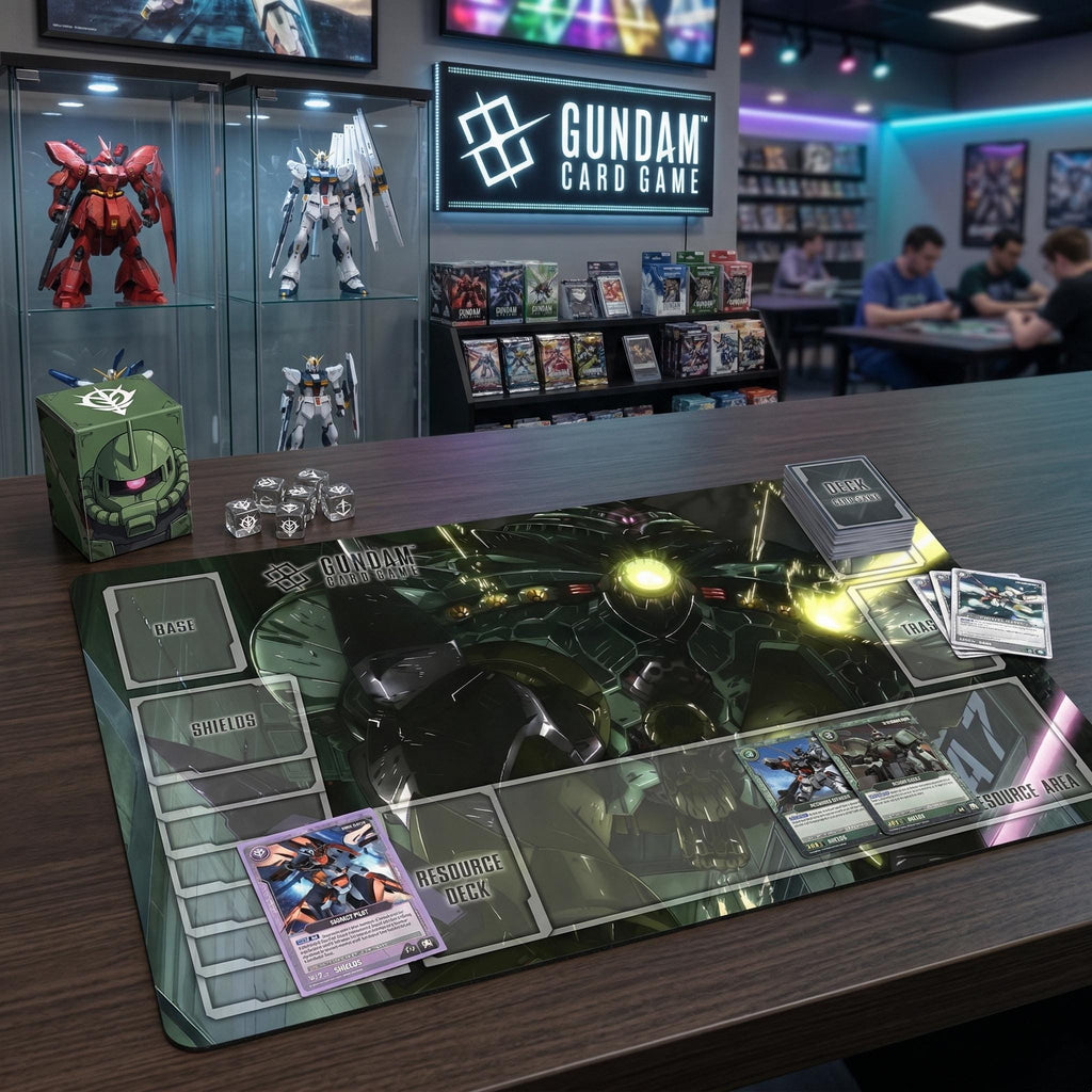 NZ-666 Kshatriya Gundam Card Game Playmat with Zones - 24" x 14" inches (600 x 350 mm) - Trading Card Game - Gundam TCG