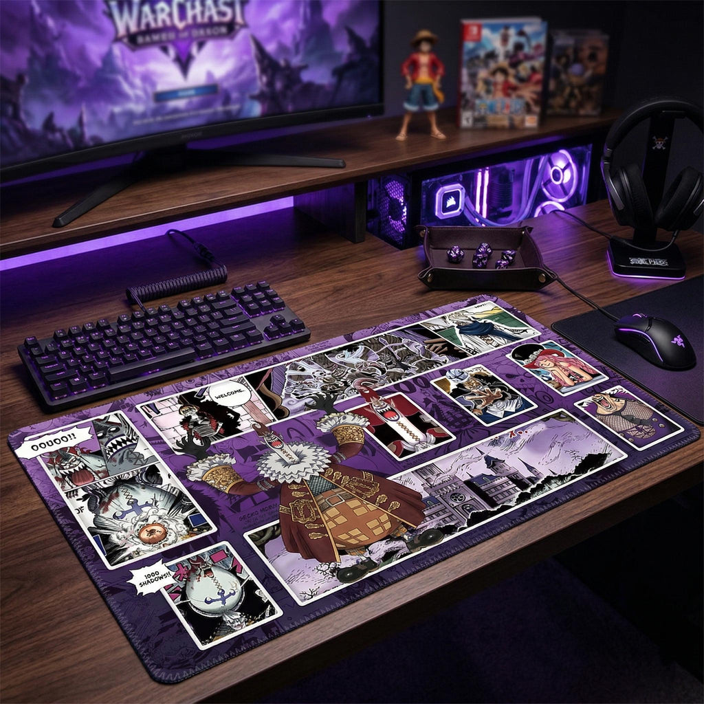 One Piece TCG Playmat - Gecko Moria & Thriller Bark Crew - Gaming Desk Mat - TCG Play Mat - Stitched Edge Deskmat