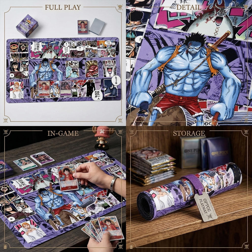 Nightmare Luffy One Piece TCG Playmat - Thriller Bark Manga Panel Gaming Mat - OPTCG Desk Mat - Gecko Moria & Straw Hat Crew TCG Accessories