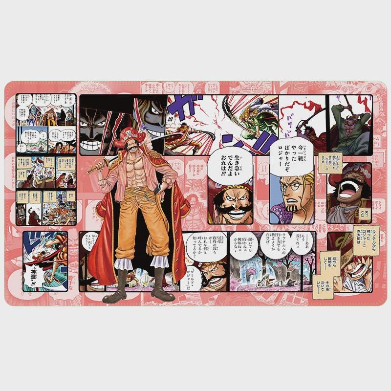 One Piece Playmat - Gol D. Roger Pirate King Manga Panels TCG Mat - One Piece Card Game Desk Mat - Custom Anime Mousepad - Gift for Gamers