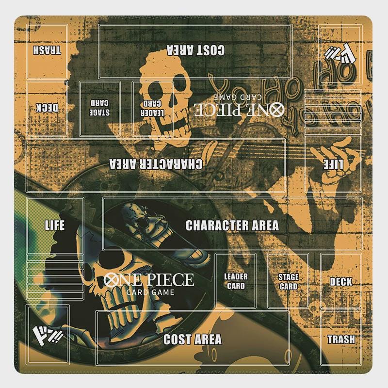 One Piece Card Game Playmat 2-Player -Soul King Custom TCG Desk Mat - Double Duel Layout Mat 24 x 24" - Custom Anime Card Game Desk Mat