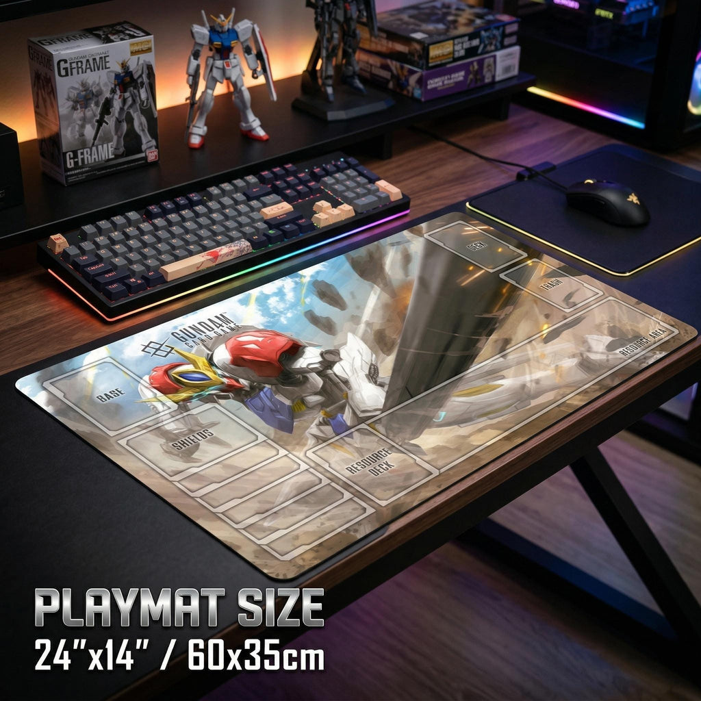 SW-G-08 Gundam Barbatos Lupus Rex Playmat - Gundam Card Game - 24" x 14" inches (600 x 350 mm) - Trading Card Game