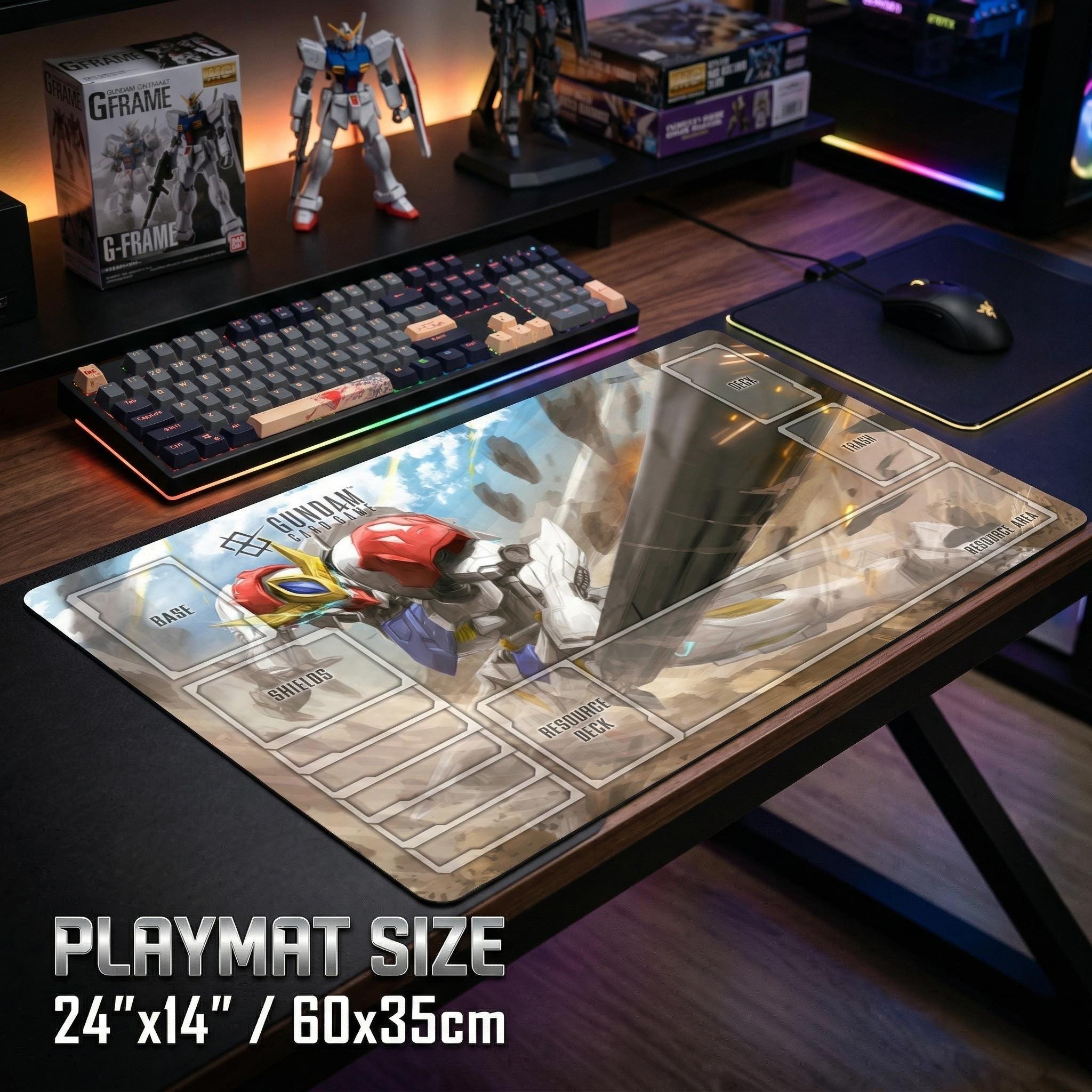 SW-G-08 Gundam Barbatos Lupus Rex Playmat - Gundam Card Game - 24" x 14" inches (600 x 350 mm) - Trading Card Game