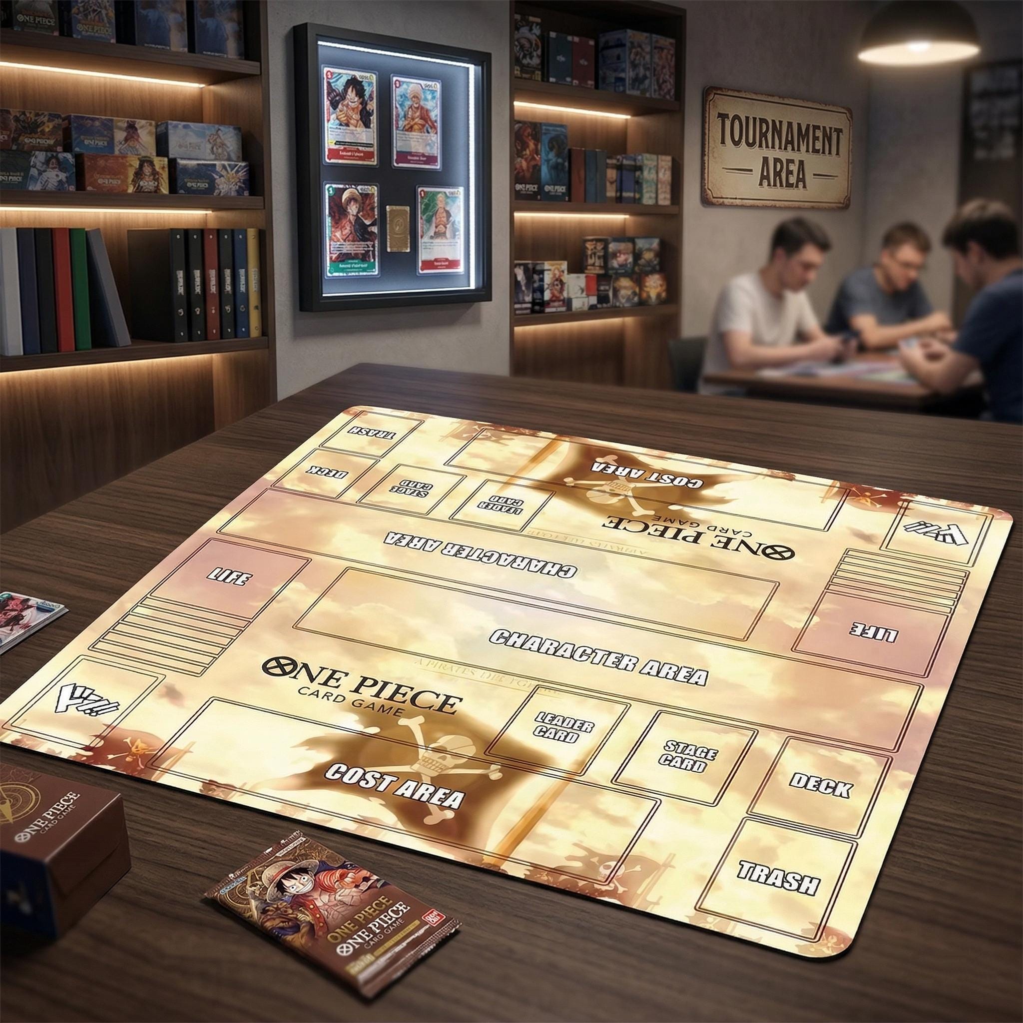 One Piece Card Game 2 Player Playmat - Golden Pirate Flag TCG Mat - Character - Premium Tabletop Gaming Desk Mat,Anime Card Game Accessories