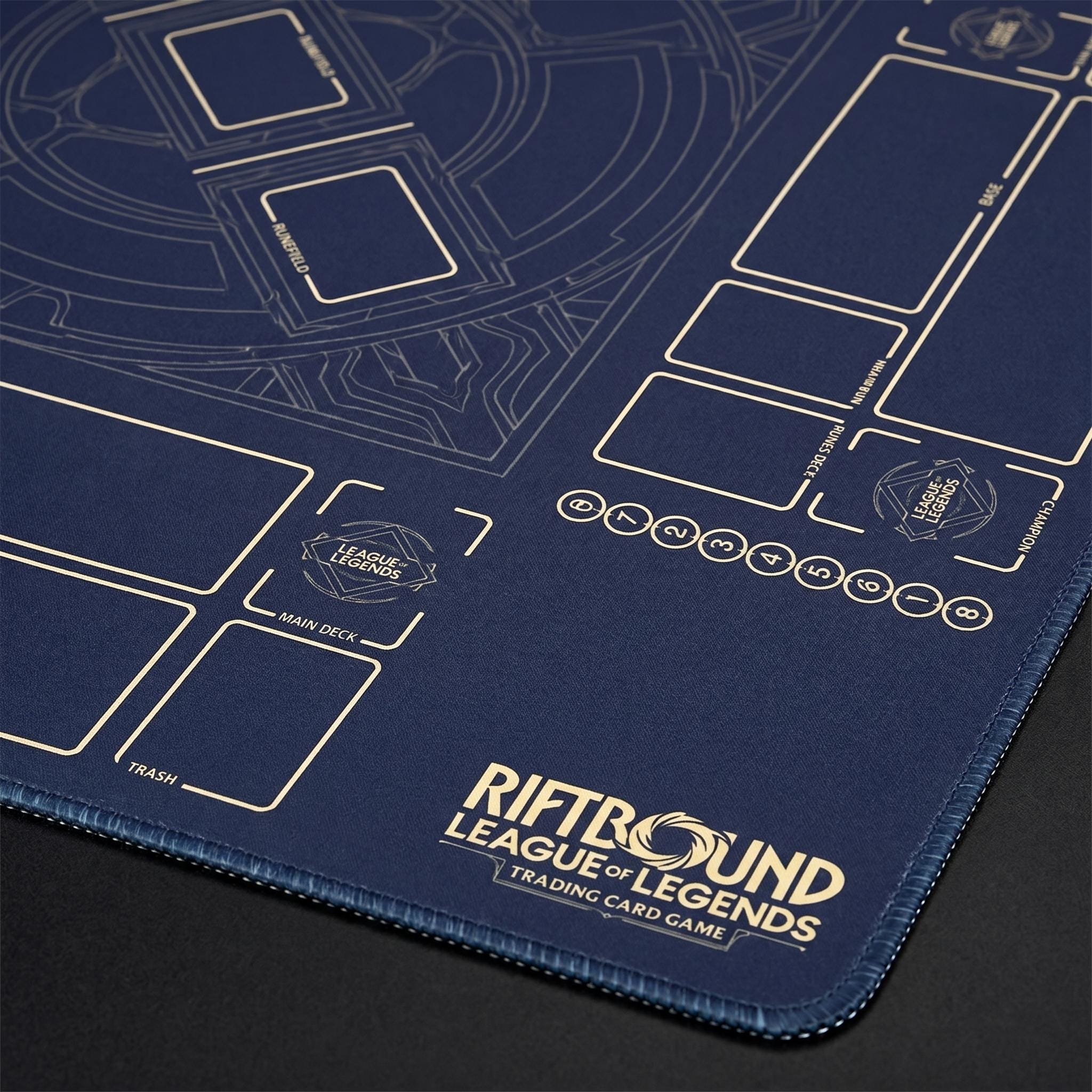 2v2 Four Player Riftbound LOL Playmat - 4-Player League of Legends Trading Card Game Table Mat - TCG Arena Desk Pad 100 x 100 cm