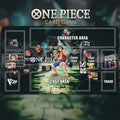 One Piece Card Game Playmat with Zones | Monkey D. Luffy Straw Hat Crew TV Aesthetic | TCG Desk Mat | 24x14" Gaming Mat