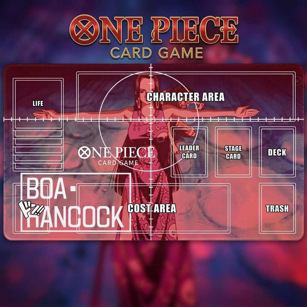 Boa Hancock One Piece Card Game Playmat - Custom TCG Mat with Zones - Pirate Empress Boa Hancock OPCG Accessories - Anime Gaming Desk Mat