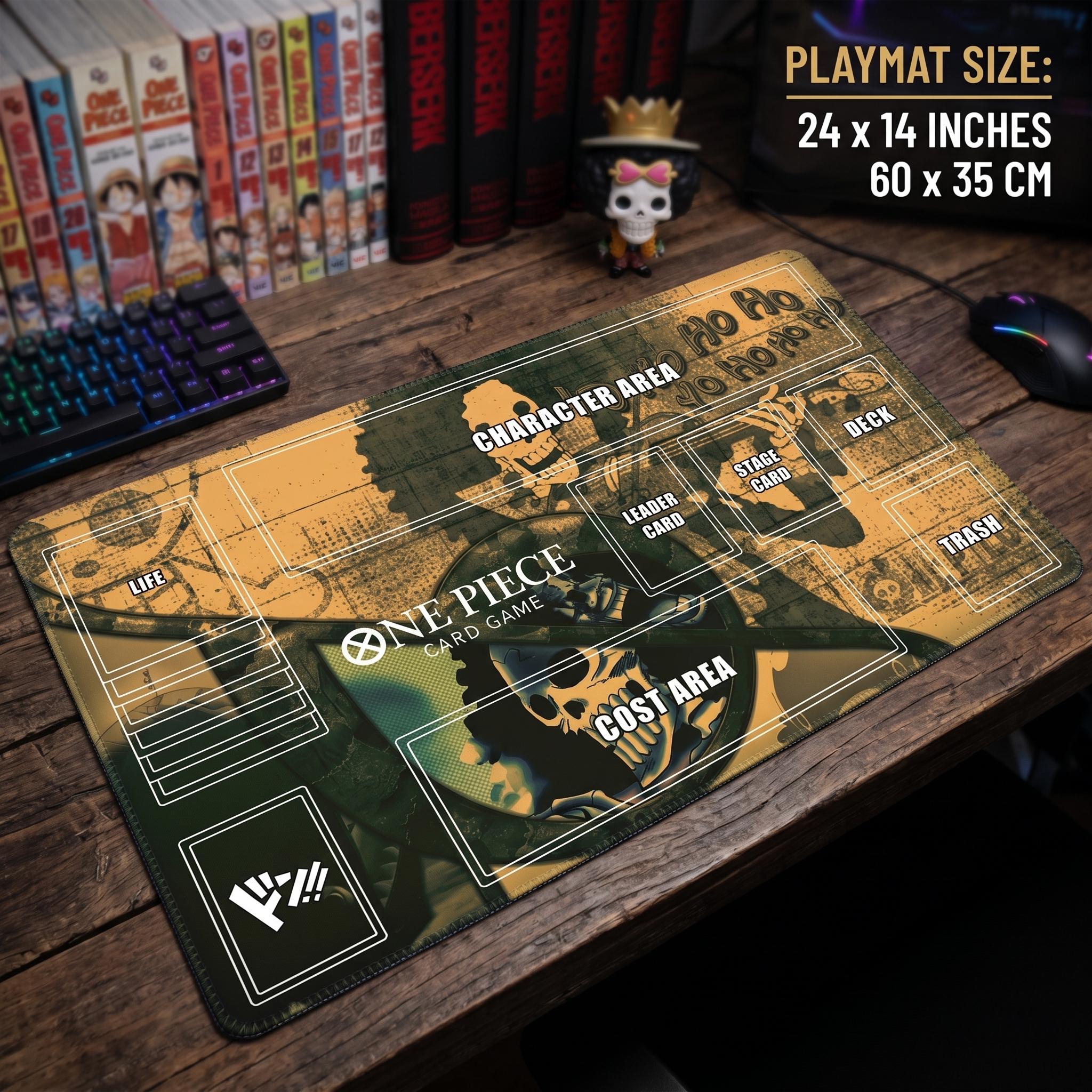 Brook One Piece TCG Playmat - Soul King Card Game Mat - One Piece Card Game Accessories - Premium TCG Desk Mat - Anime Playmat