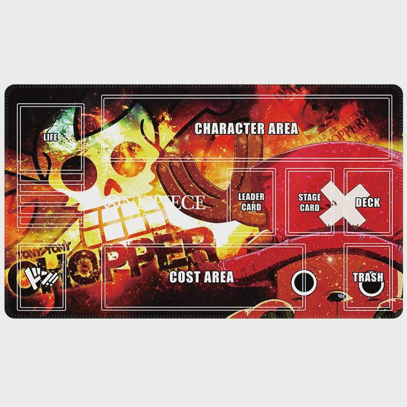 One Piece TCG Playmat Tony Tony Chopper | Custom Card Game Mat with Zones | OPCG Desk Mat | Stitched Edge Gaming Mousepad, Anime Accessories