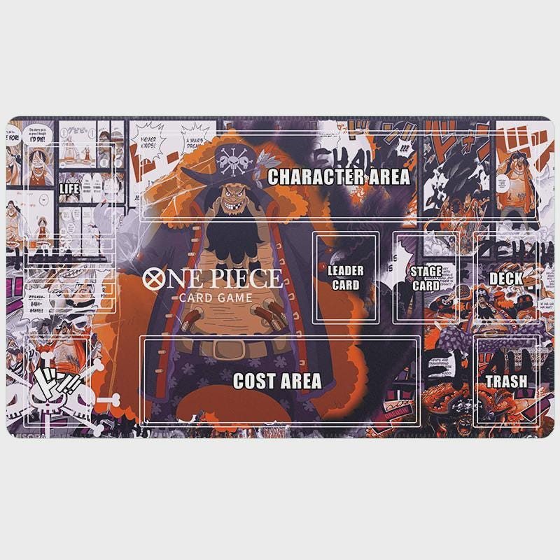 Blackbeard Marshall D. Teech One Piece TCG Playmat with Zones - Custom One Piece Card Game Mat - Emperor of the Sea TCG Accessory - 24x14"
