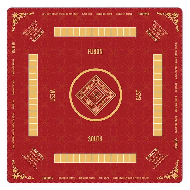 Mahjong Mat - Non-Slip Gaming Mat for Players, Clubs, and Gift for Mahjong Lovers 80 x 80 cm