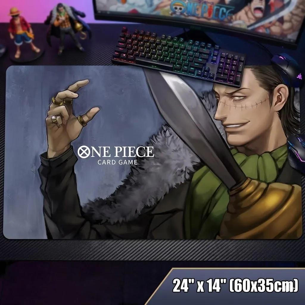 Crocodile One Piece Card Game Playmat | OPCG TCG Mat with Card Zones | Baroque Works Anime Tabletop Gaming Mat | Custom 24x14 Desk Mat Gift
