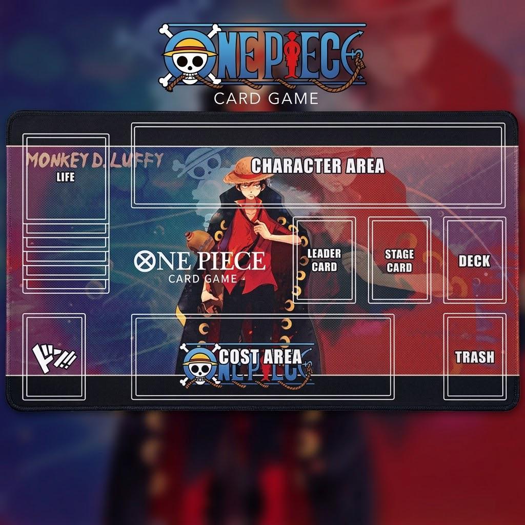 One Piece Card Game Playmat Monkey D. Luffy - TCG Mat with Defined Card Zones, Leader, Stage,& DON -Premium Anime Desk Mat for One Piece TCG