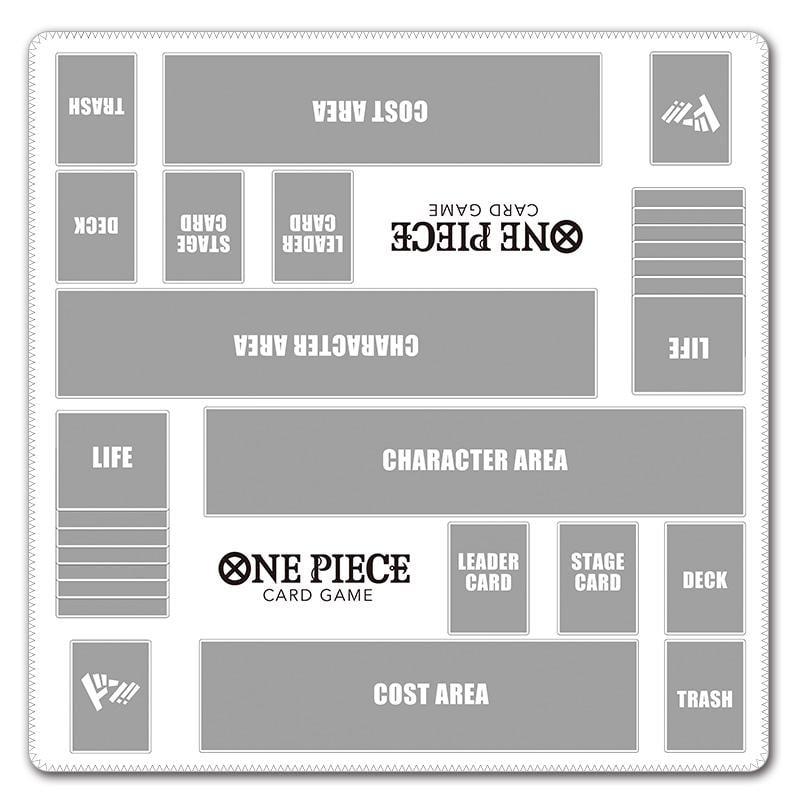 One Piece TCG Playmat | Two Player Battle Mat, 24x24" White Gray